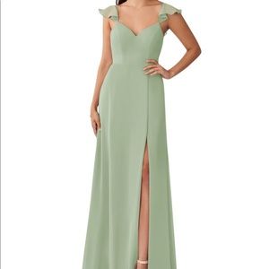 Azazie Dusty Sage bridesmaids dress